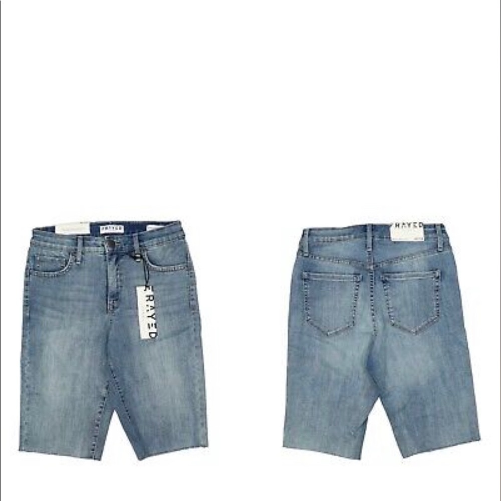 Frayed Jeans Bike Denim Short